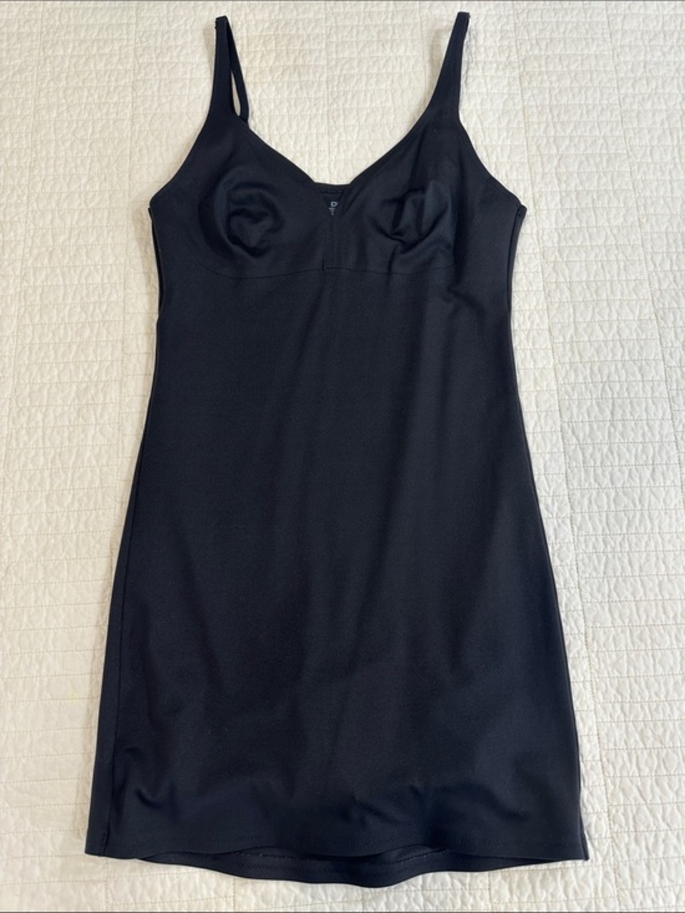DKNY XS Black Dress Shapewear fusion Black Slip Dress Adjustable Straps